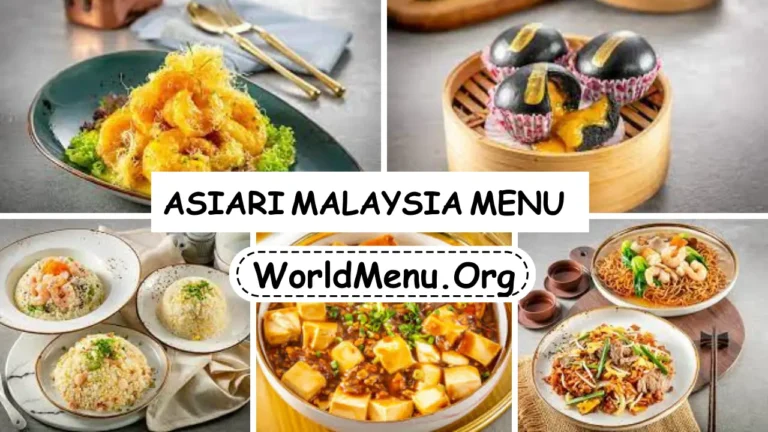 Asiari Malaysia Menu Prices New 2024