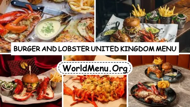 Burger and lobster United Kingdom Menu Prices Latest 2024