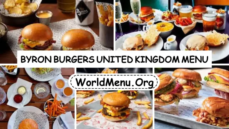 Byron Burgers United Kingdom Menu Prices Updated 2024