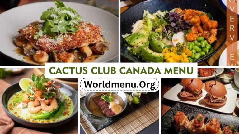 Cactus Club Canada Menu Prices New 2024