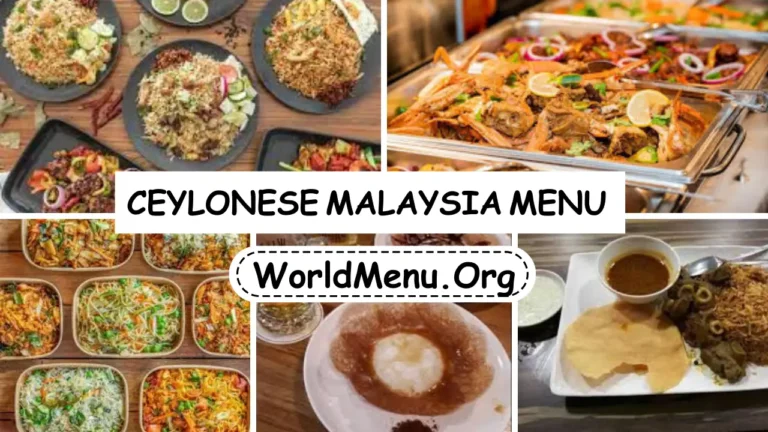 Ceylonese Malaysia Menu & Up To Date Prices 2024