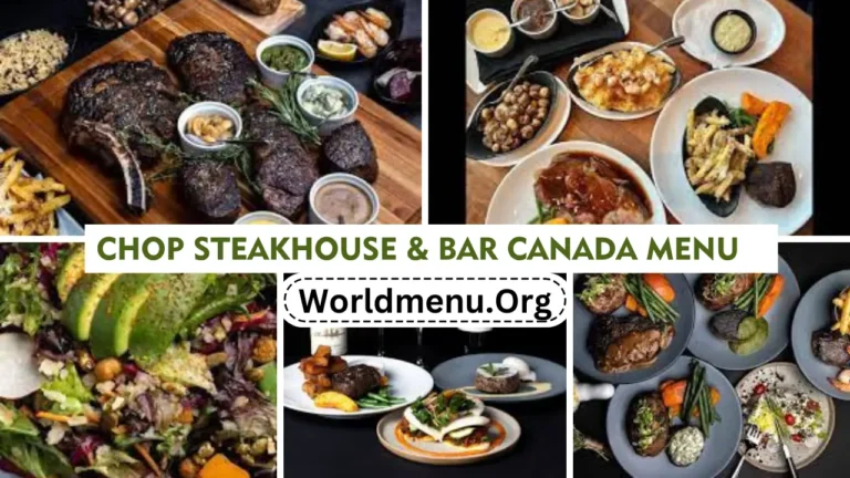 Chop Steakhouse & Bar Canada Menu Prices 2024