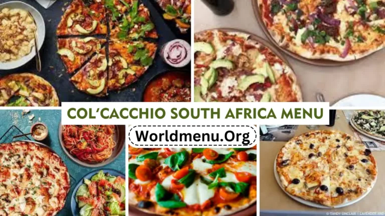 Col’Cacchio South Africa Menu Prices Current 2024