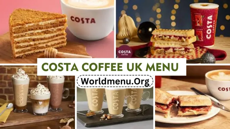 Costa Coffee United Kingdom Menu & New Prices 2024
