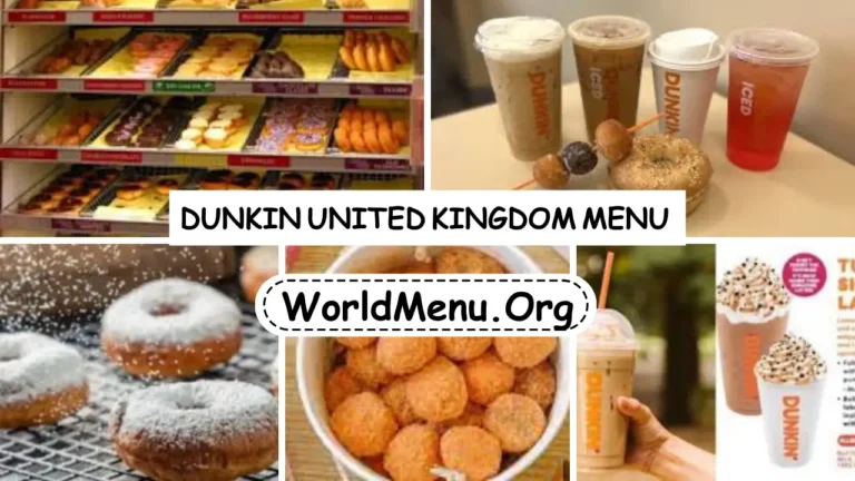Dunkin United Kingdom Menu Prices Updated 2024