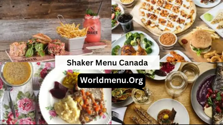 Shaker Menu Canada Prices Updated 2024
