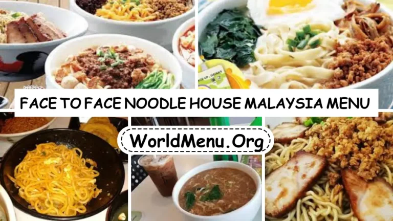 Face to Face Noodle House Malaysia Menu Prices Updated 2024