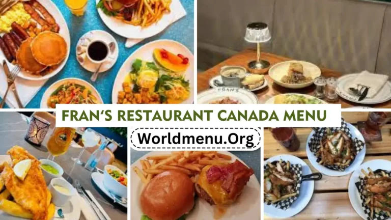 Fran’s Restaurant canada Menu Prices Recently 2024