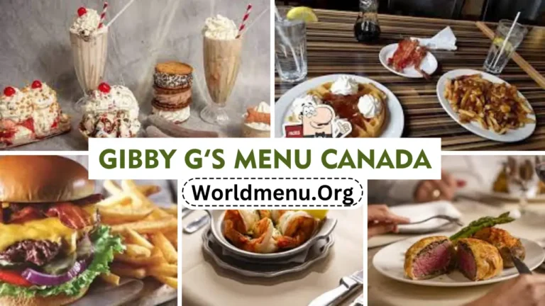 Gibby G’s Menu Canada Prices New 2024