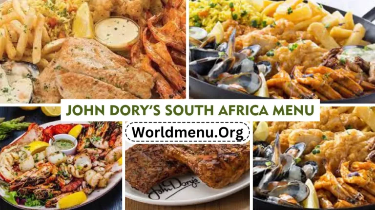 John Dory’s South Africa Menu Prices Recently 2024