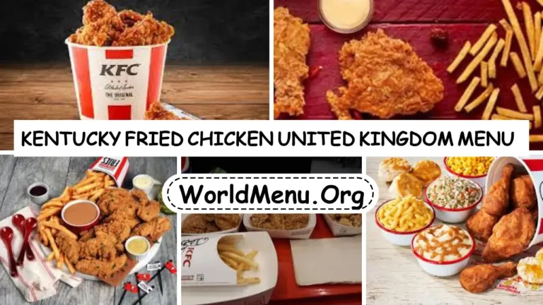 Kentucky Fried Chicken United Kingdom Menu Prices New 2024