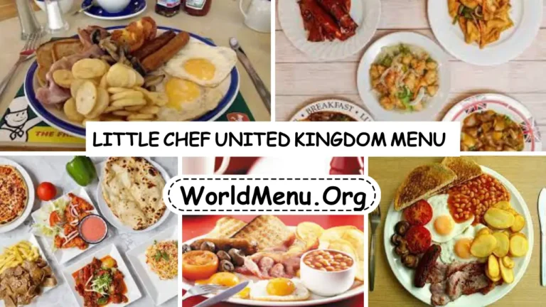 Little Chef United Kingdom Menu Prices 2024