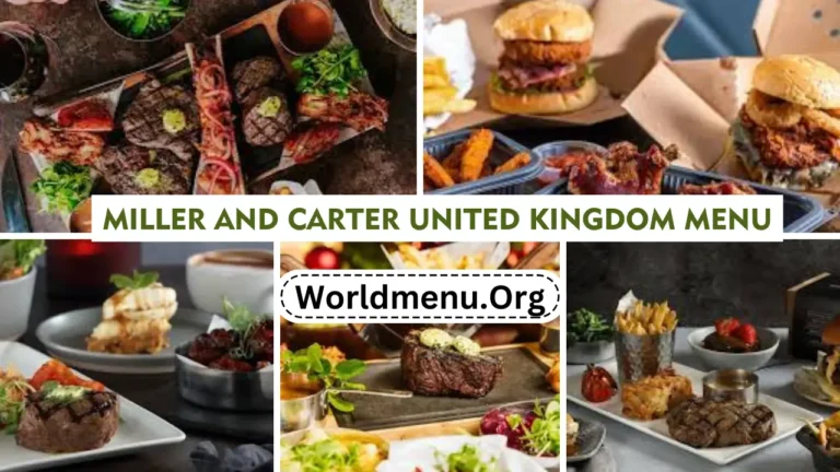Miller and Carter United Kingdom Menu & Latest Prices 2024