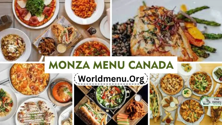 Monza Menu Canada & Up To Date Prices 2024