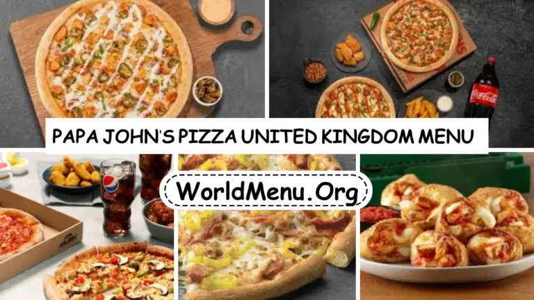 Papa John’s Pizza United Kingdom Menu & New Prices 2024