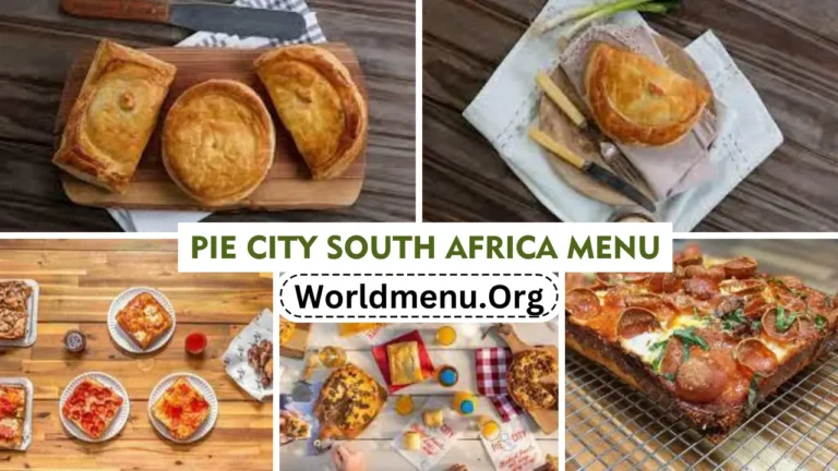 Pie City South Africa Menu Prices 2024