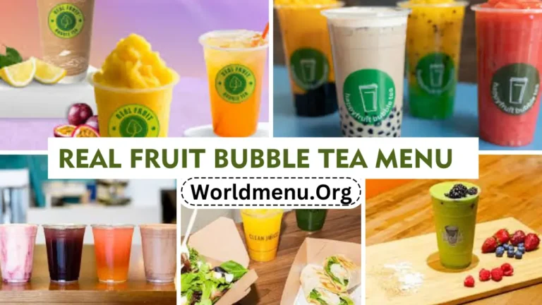 Real Fruit Bubble Tea Menu Prices Updated 2024