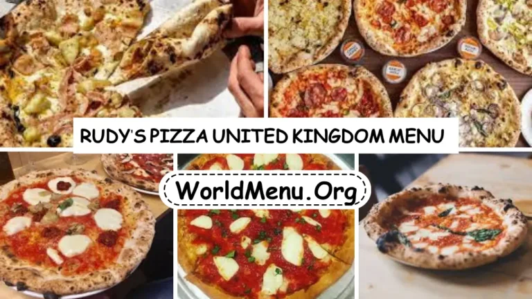 Rudy’s Pizza United Kingdom Menu Prices Current 2024