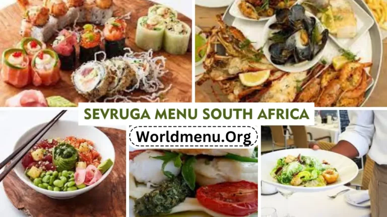 Sevruga Menu South Africa Prices Updated 2024