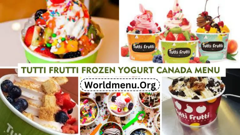 Tutti Frutti Frozen Yogurt Canada Menu Prices Up To Data 2024