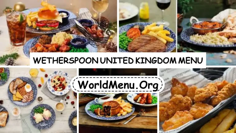 Wetherspoon United Kingdom Menu & Latest Prices 2024