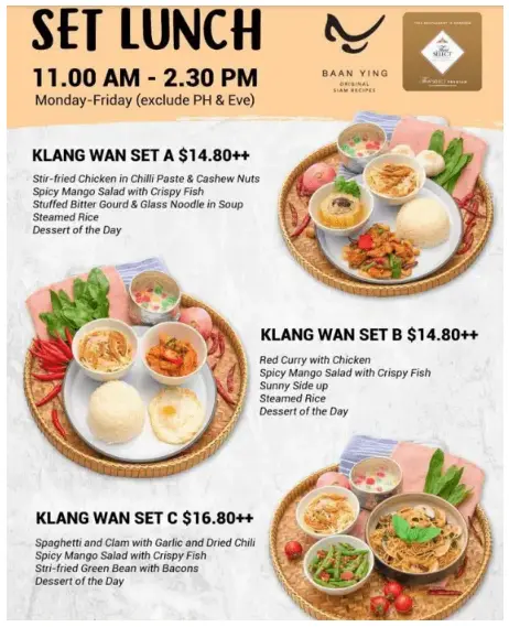 Baan Ying Singapore Menu Price