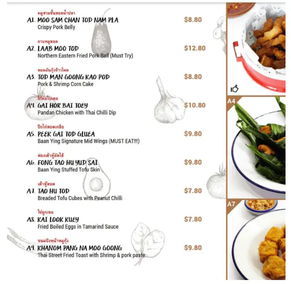 Baan Ying Snack And Salad Singapore Menu Price