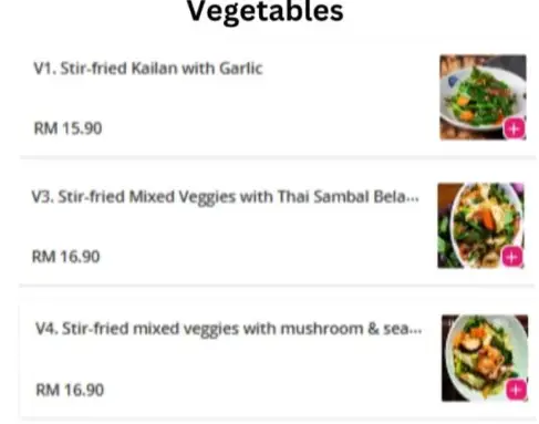 Bhai Jim Jum Vegetables menu