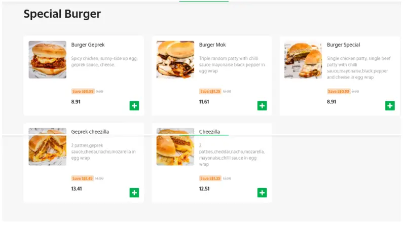 Burger Geprek  Singapore Special Burgers Menu Price