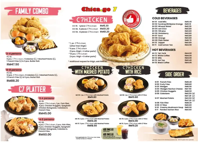 CHICAGO 7 COMBOS  PRICES