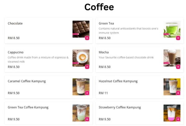 Cumi Kontena Coffee menu prices