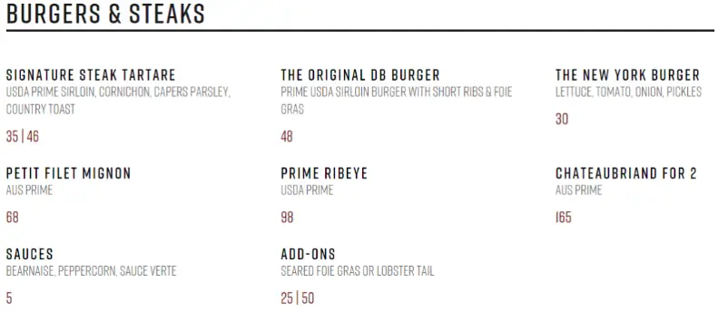 DB Bistro & Oyster Bar Singapore Steak Frites Price
