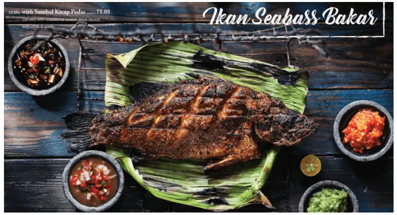 Dancing Fish Singapore  Ikan Seabass & Nila Bakar Menu Price