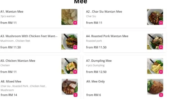Go Noodle House Malaysia Menu  Mee Dishes PRICES