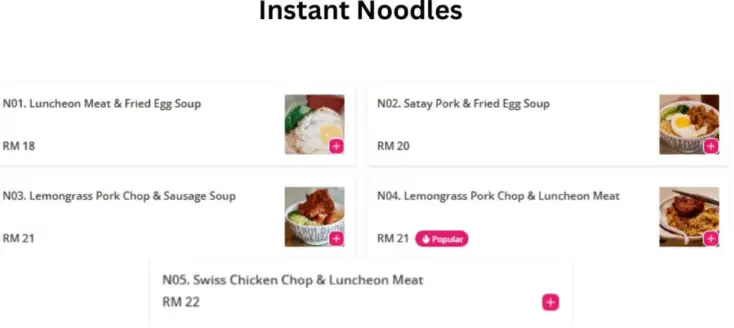 HK Boy Cart Noodle Malaysia Instant Noodles prices