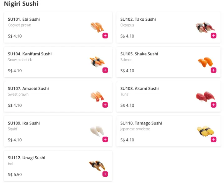 Hei Sushi  Singapore Menu – Sushi Price