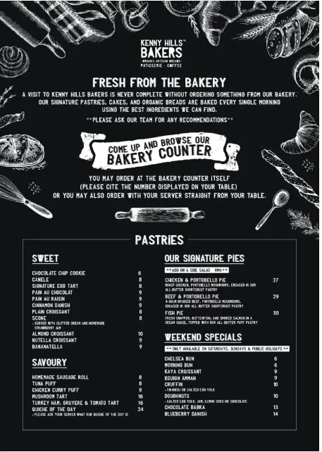Kenny Hills Bakers Classics menu