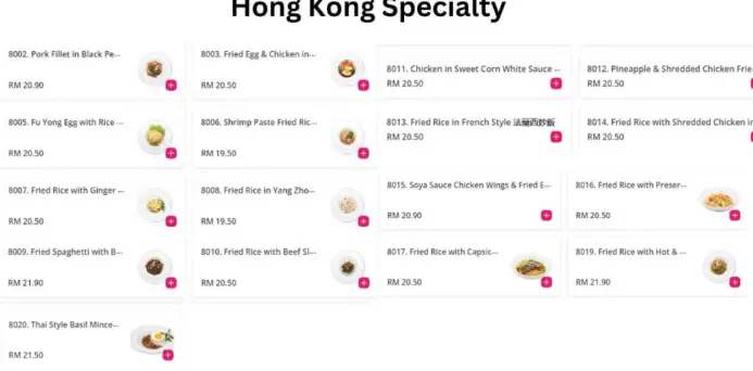 Kim Gary Menu Hong Kong Specialty prices