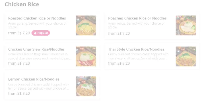Nenek Recipe Singapore Chicken Rice Menu  Price