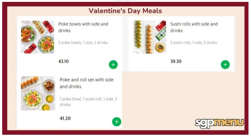 Rollie Ollie Menu Valentine’s Day Meals Price 