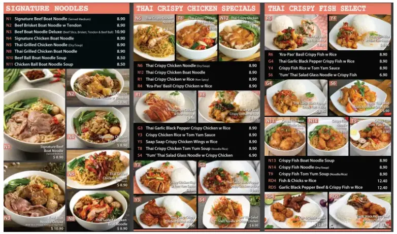 Saap Saap Thai Singapore Menu Prices