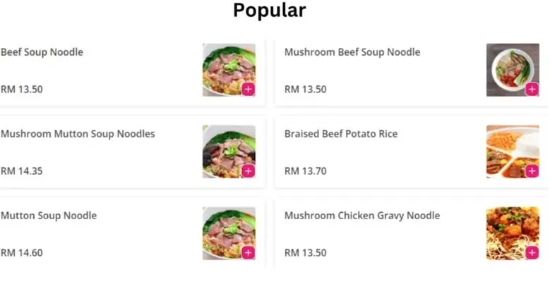Salam Noodles Popular Dishes prices