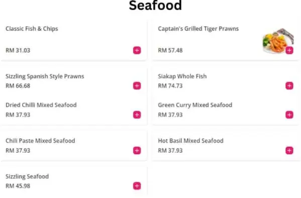 Seafood price