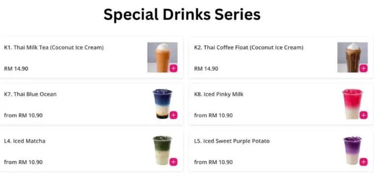 Special Drinks Series price
