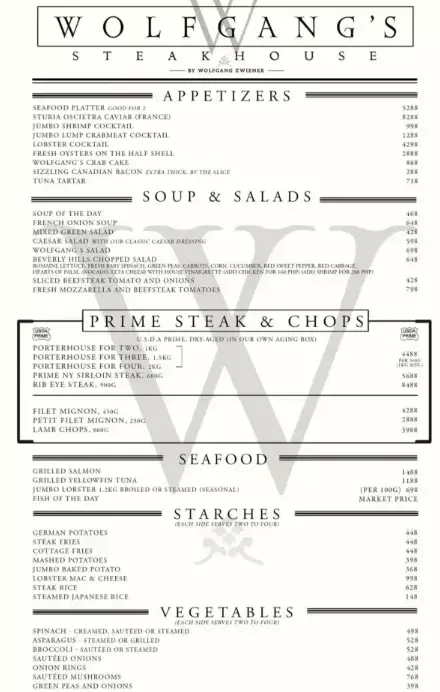 WOLFGANG STEAKHOUSE ALL-DAY 