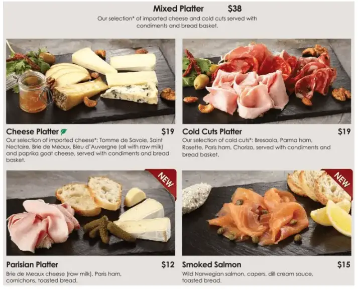 Wine Connection Singapore Platters Price
