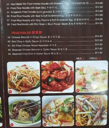 Wok Master Menu Vegetables Prices