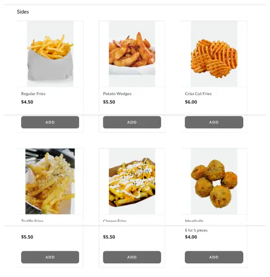 Zipp Singapore Burger And Pasta Menu  Sides Price